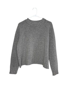 Munrospun Women's Pure Lambswool Gray Crewneck Sweater Large